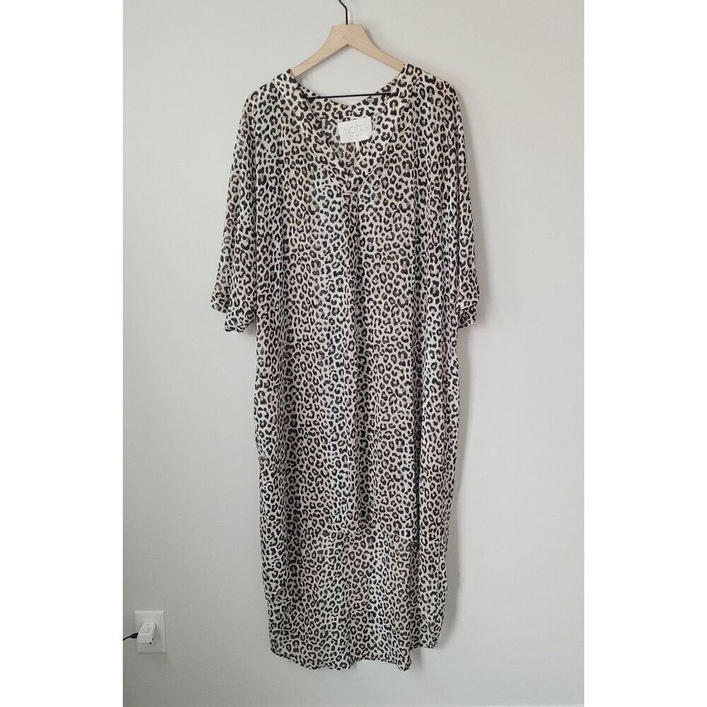 Notes Du Nord Animal Printed V-Neck Cover Up Size L/XL